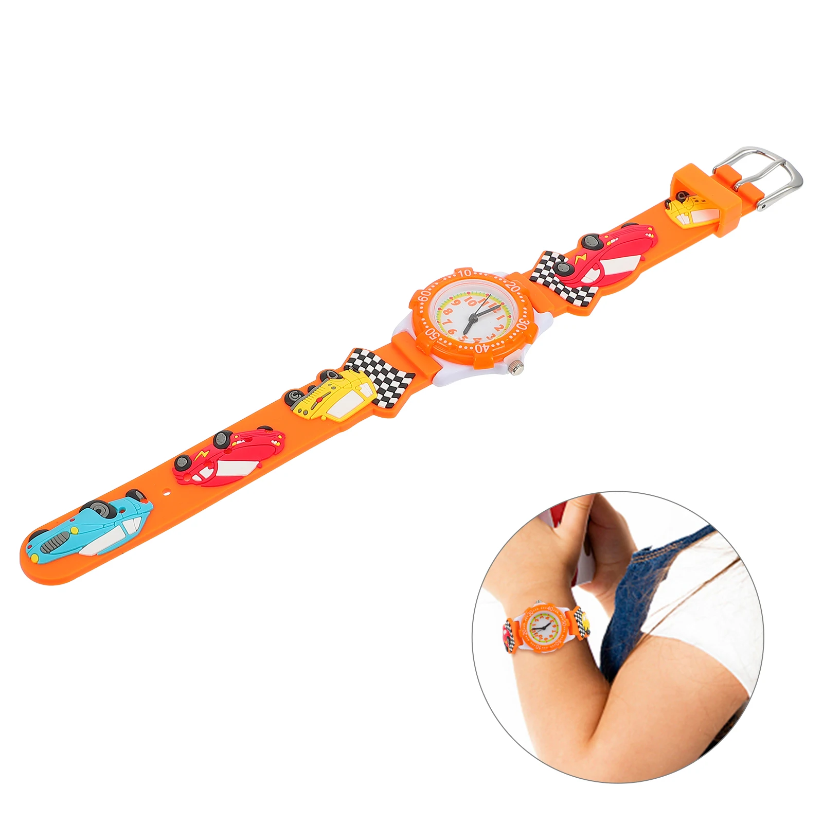 1pc Racing Waterproof For Children Creative Cartoon Racing Car Kids Watch Gift For Kids Watch Gift Christmas Birthday Easter