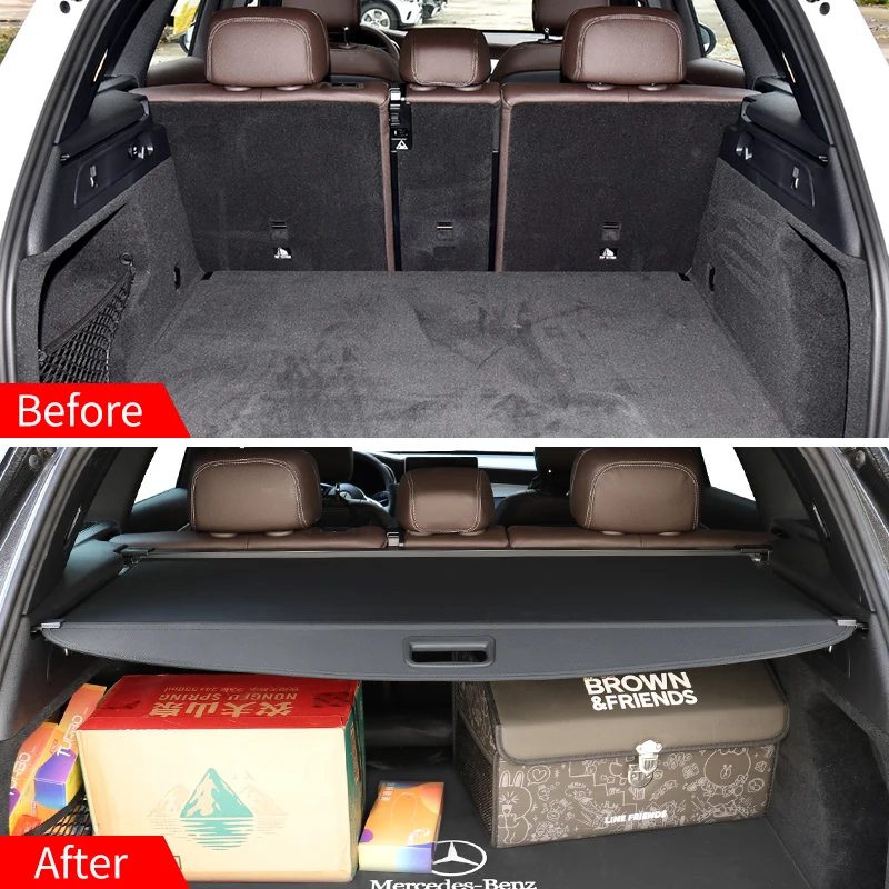 Picture 4: Retractable Trunk Cargo Cover Parcel Rack Waterproof Shield Privacy Auto Interior Accessories For Benz GLC 2016-2022