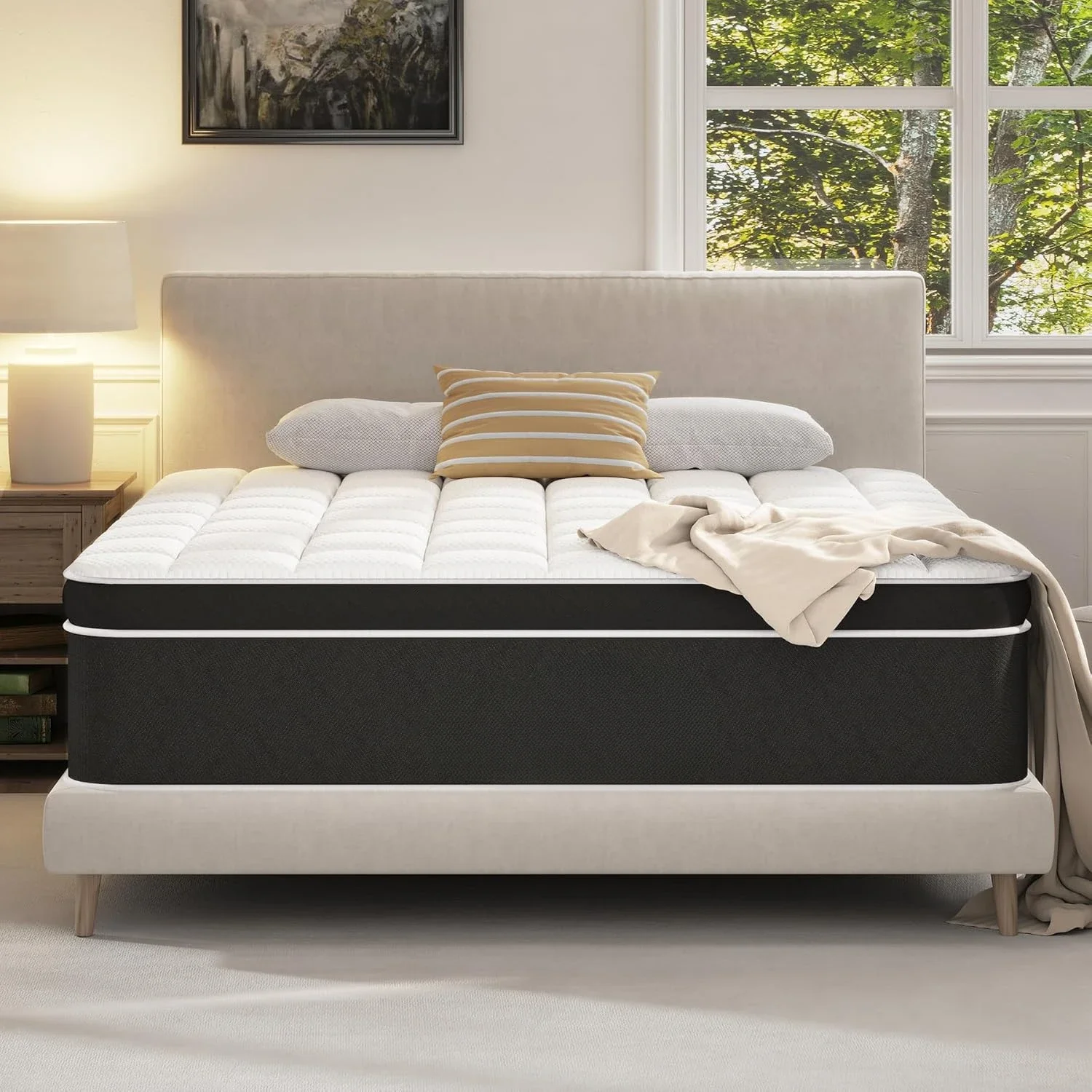 California King Mattress,12 Inch Cal King Hybrid Mattress with Memory Foam and Pocket Spring,Motion Isolation