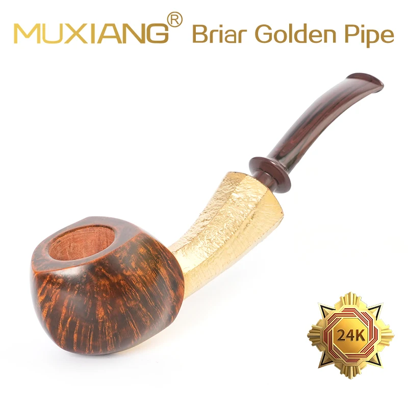 

Briarwood tobacco pipe Gold plated pipe Freestyle puffer fish shape 3 mm pipe channel Colorful Cumberland color pipe mouth