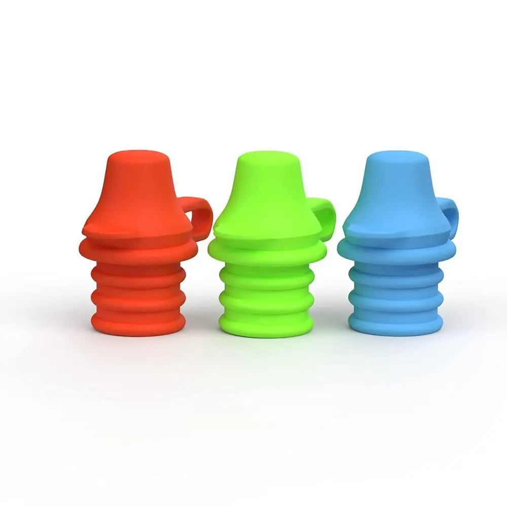 No Spill Silicone Bottle Top Spout Flow Control Leak Proof Drinking Tube Adapter Portable Bottle Replacement Lid Baby