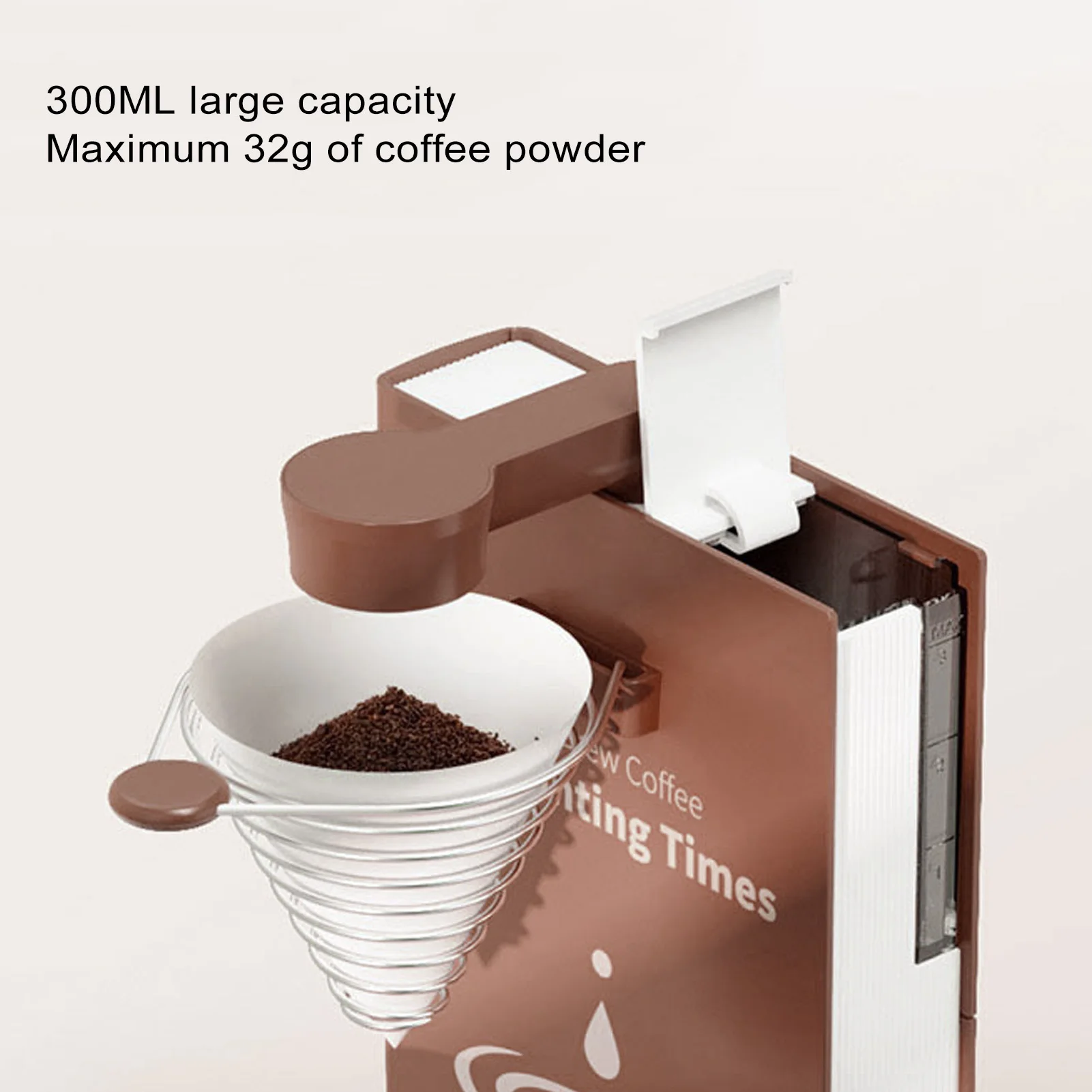 Mesin Kopi Tuang Elektrik 300Ml Dapat Dilipat Dapat Dilepas 7 Lubang Pembuat Kopi Tetes Berbentuk Buku untuk Rumah Perjalanan Kantor