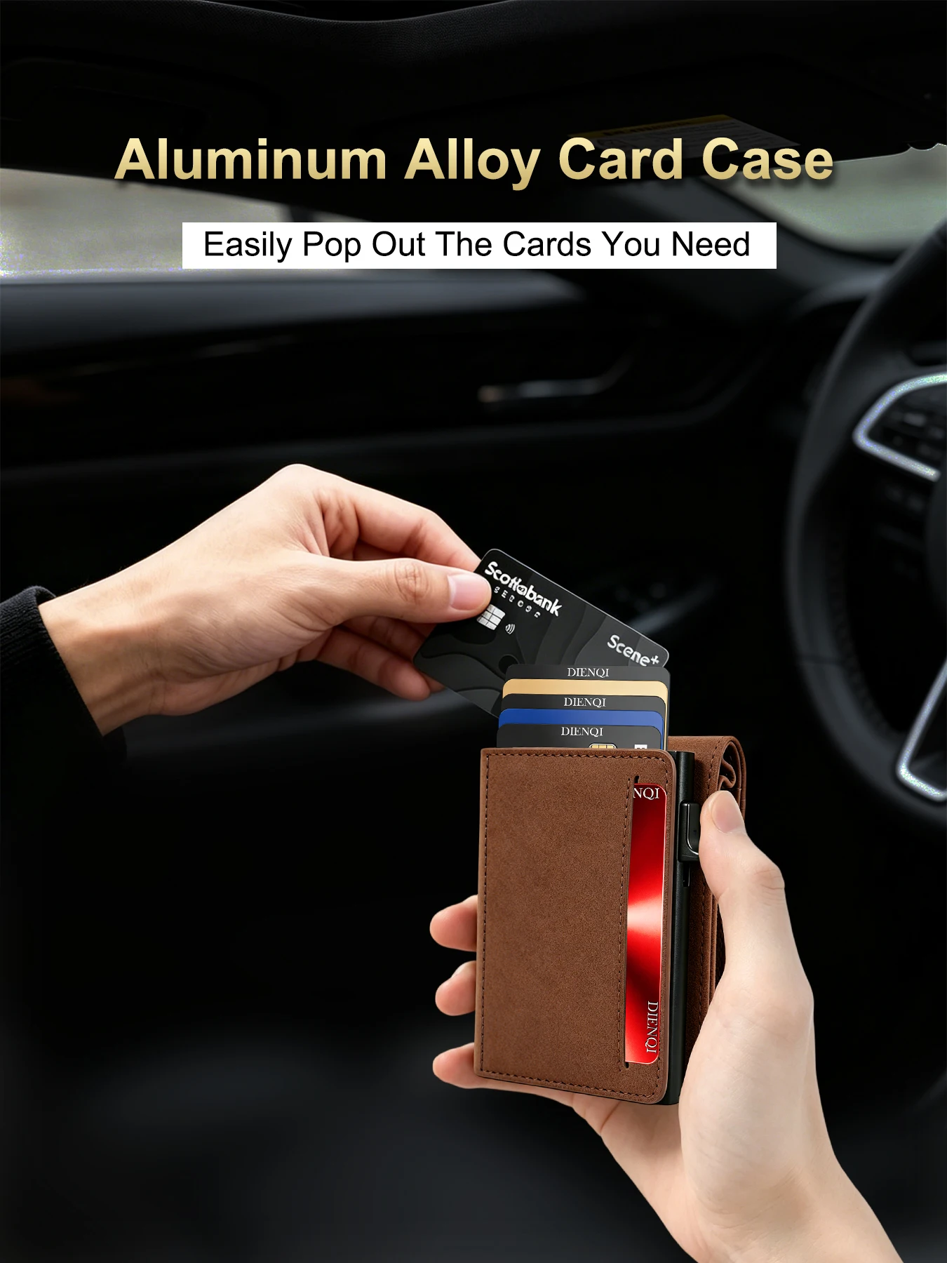 Luxury Brand Credit Card Holder Men Wallets Rfid Cardholder Hardcase Wallet for Men Smart Wallet with Id Slot Fathers Day Gifts image 6
