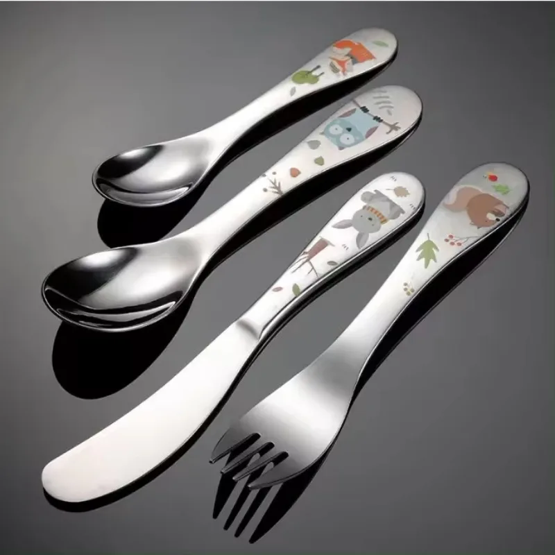 Food Grade Children Stainless Steel 304 Cutlery Set Spoon Fork and Knife for Kids