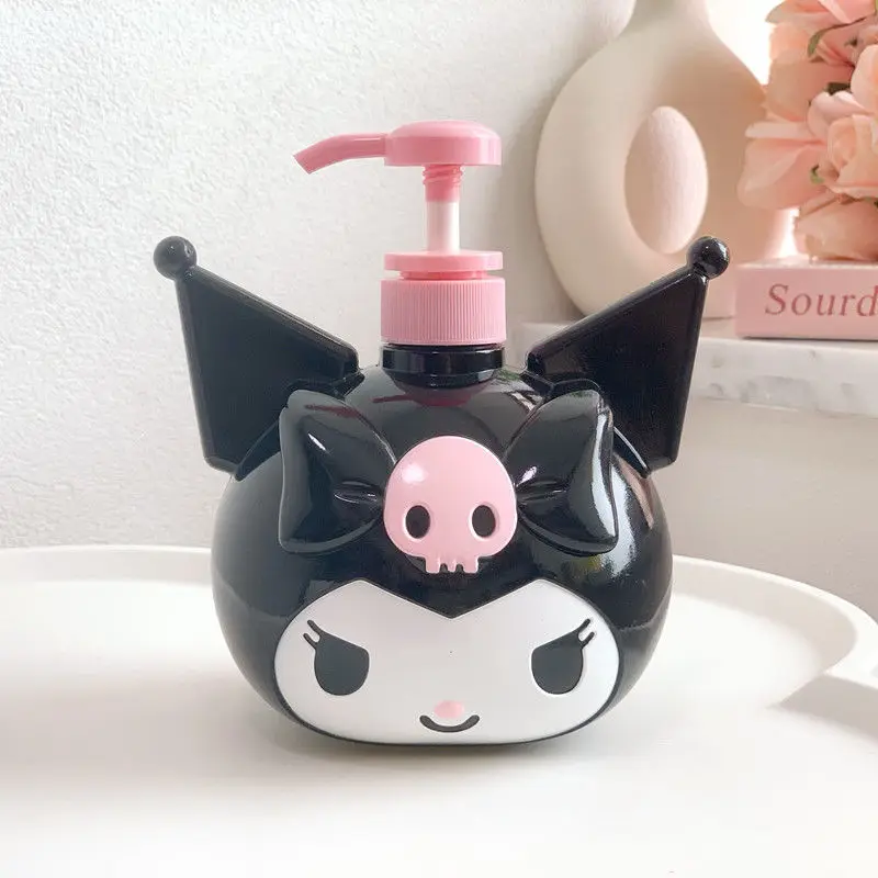 Ins Cute Kuromi Sub-bottle Empty Bottle Push-type Lotion Bottle Portable Plastic Washing Bottles Anime Hello Kitty Melody Case