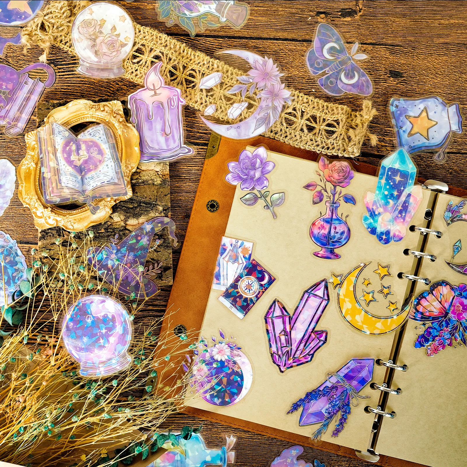 10/30PCS Owl Cartoon Art Magic Witch Moon Crystal Cute Stickers Aesthetic Decals Laptop Scrapbook Phone Graffiti Sticker Toy