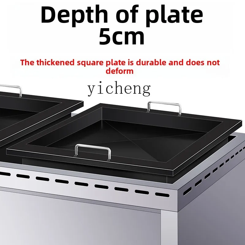 

ZZ commercial electric double plate dumpling frying machine fresh frying pan desktop square large