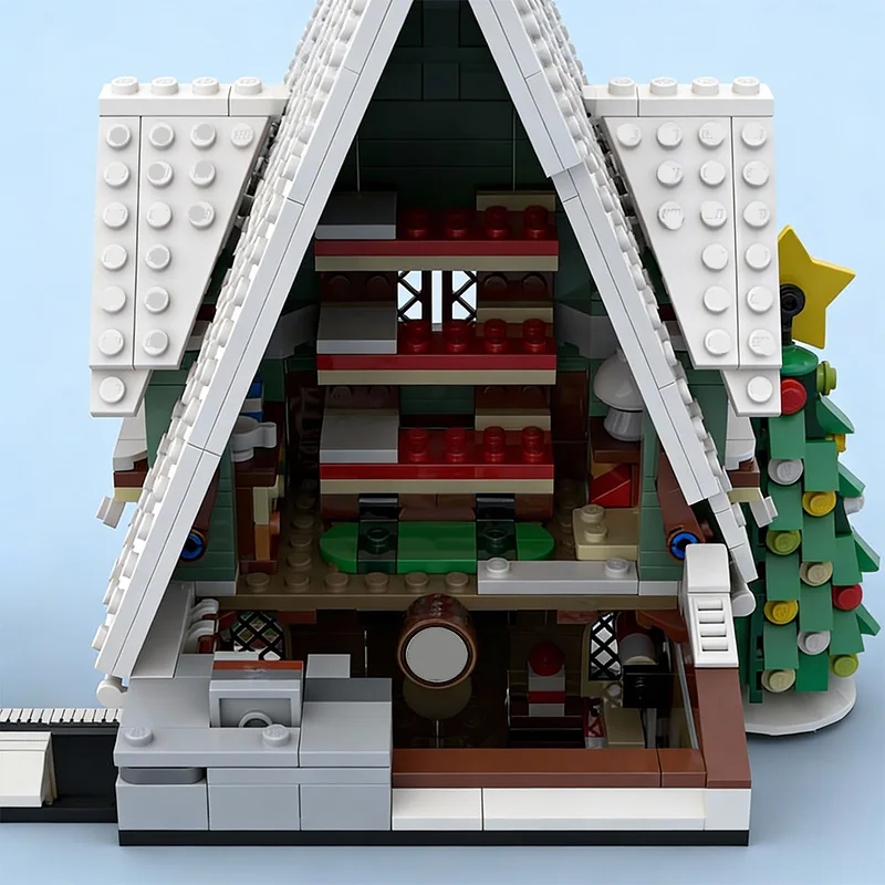 1256-teiliges Modulares Elfen-Clubhaus MOC Anpassbares Modulares Baustein-Set Beliebtes Kreatives DIY-Spielzeug für Jungen Weihnachtsgeschenk