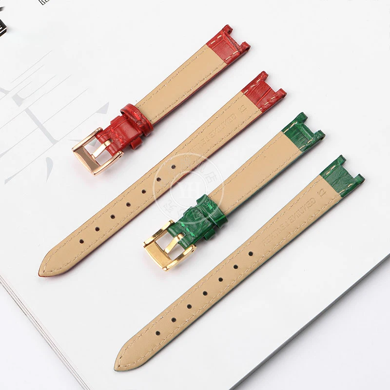 Genuine Leather Watch Band for Folli Follie Lady Bubble Series Notch Pin Buckle Watch Bracelet Women\'s Watch Strap