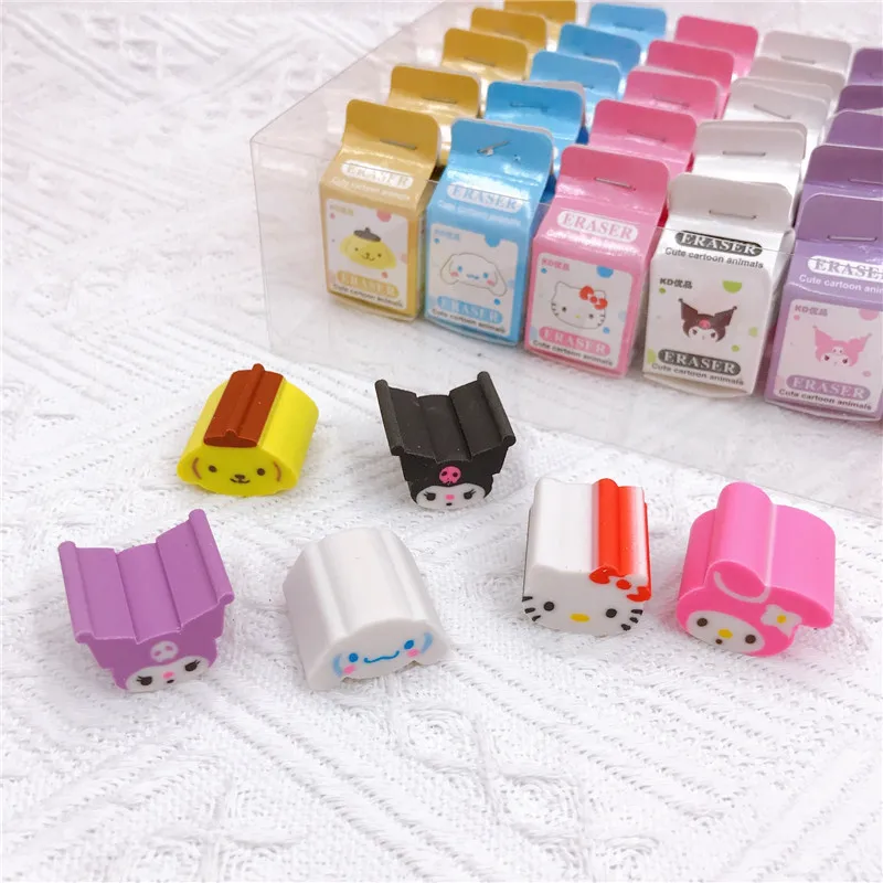 

36pcs Kawaii Sanrio Eraser Hellokitty Mymelody Kuromi Cinnamoroll Purin Children's Sliced Eraser Elementary School Gift