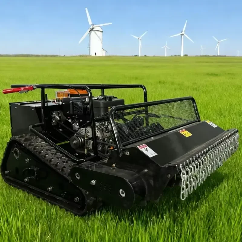Home Smart Industrial 190cc Remote Control 4 Stroke Diesel Powered Tracked Lawn Mower All-Terrain Garden Shrub Clearing