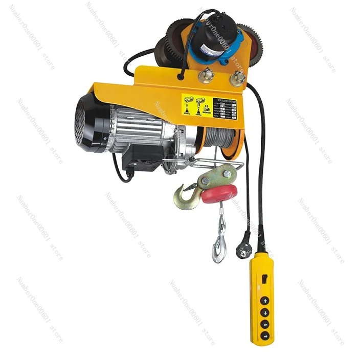 Electric Winch 220v Mini Wire Rope Hoist 1p  500kg Small 12V        with Motorized Trolley