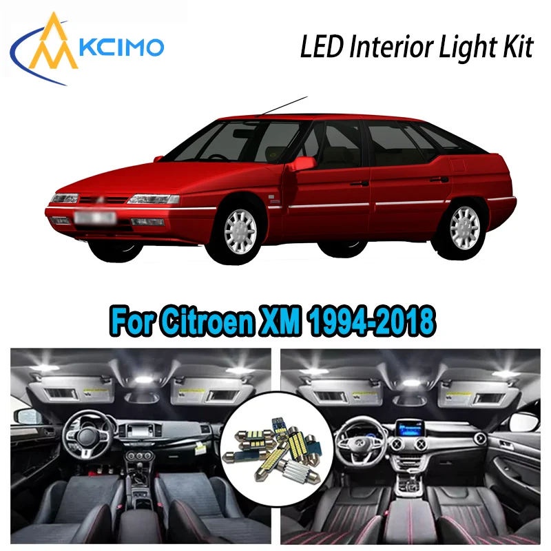 

For Citroen XM 1994-2018 1995 1996 1997 1998 Premium Bright LED Interior Dome Map Trunk Light Kit Car Led Lamps Canbus No Error