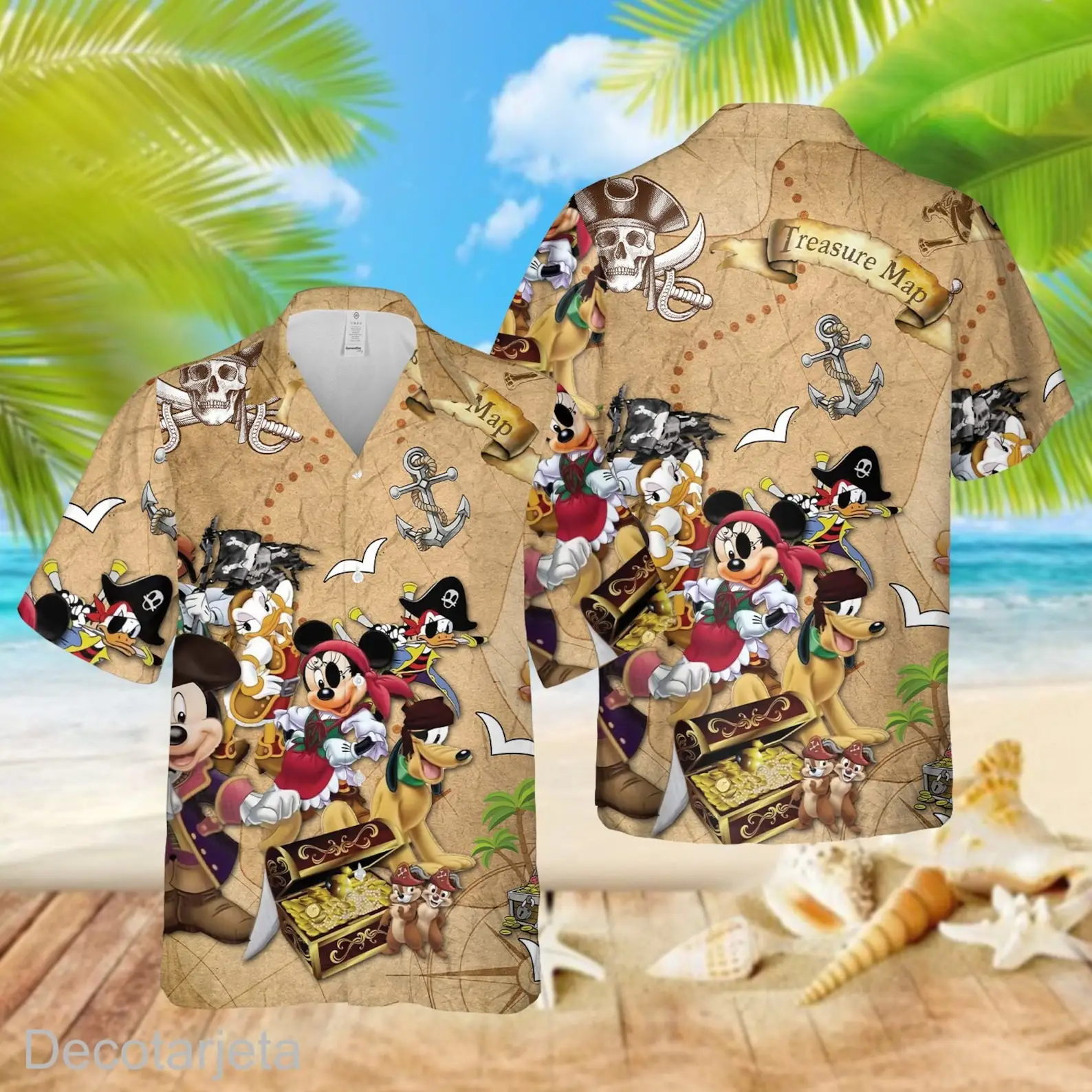 Pirates of the Caribbean Mickey Mouse Hawaiian Shirt Men Women Short Sleeve Shirt Disney Hawaiian Shirt Fashion Breathable Shirt