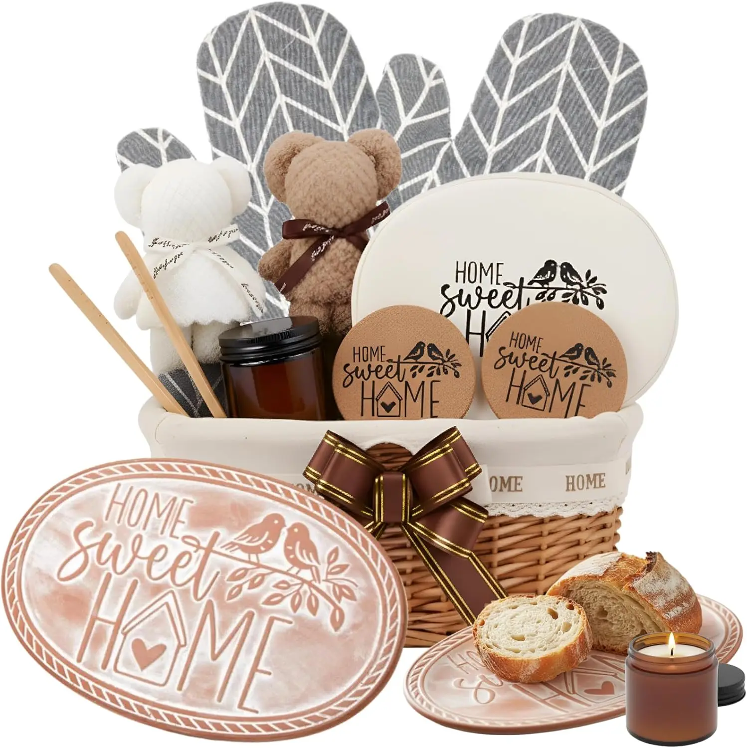 

Stone Bread Basket with Lid for Serving Tortilla Warmer, Home Kitchen Gift for Dad Mom Birthday Hostess