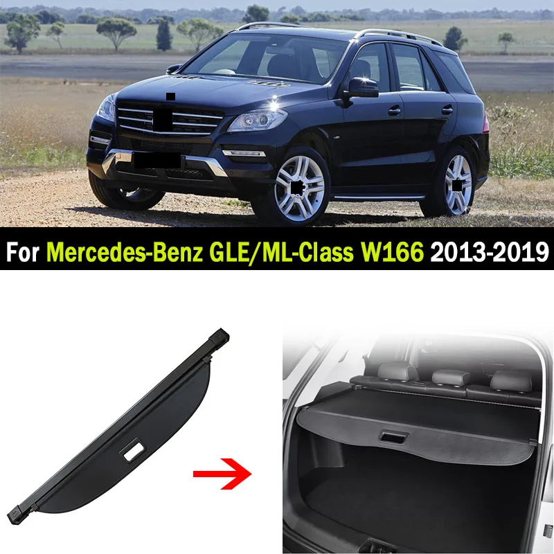 Car Rear Trunk Cargo Cover for Mercedes For Benz W166 ML/GLE-Class 300 350 2013-2019 Luggage Tray Security Shielding Shade Mat