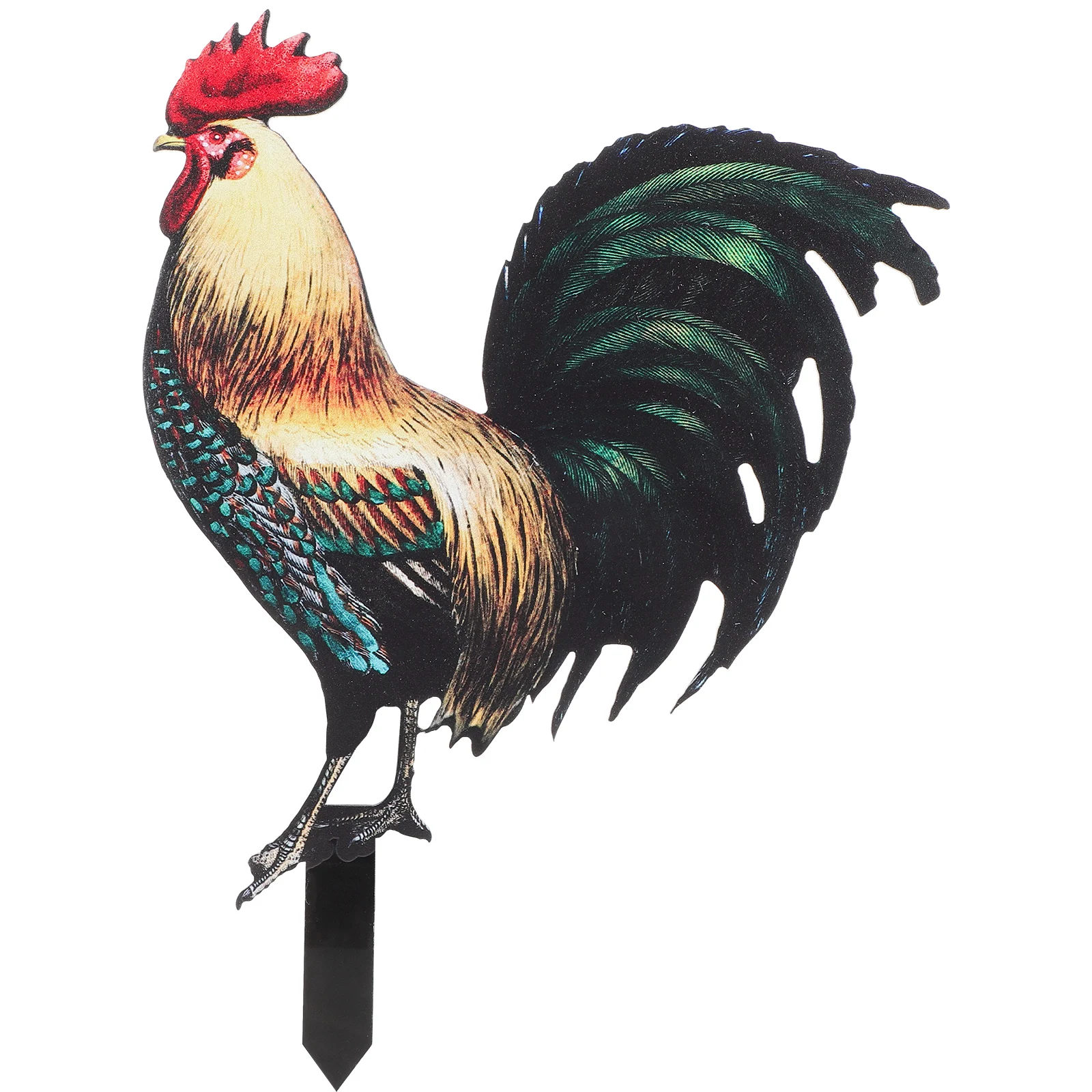 

Lifelike Rooster Yard Stake Decor Simulation Chicken Garden Ornament Outdoor Courtyard Acrylic Lawn Stake For Garden Doorway
