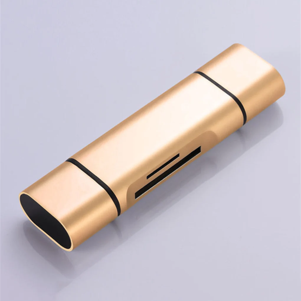 5-in-1 Card Reader Type-c USB Card Reading Device Computer Phone TF SD Aluminum Alloy Reader, Gold