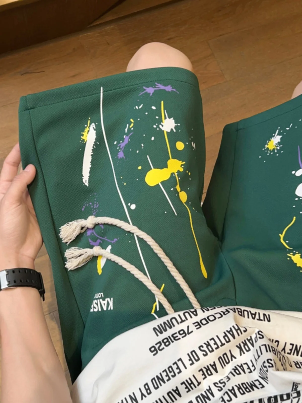 

Мужские летние повседневные брюки свободного кроя в стиле ретро-американский кэжуал, средней длины, модные спортивные штаны