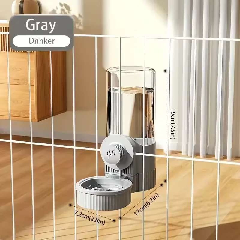 

Hanging Gravity Automatic Pet Feeder Waterer Set, Cage Mount Cat Food Feeder Water Dispenser with Storage Bowl