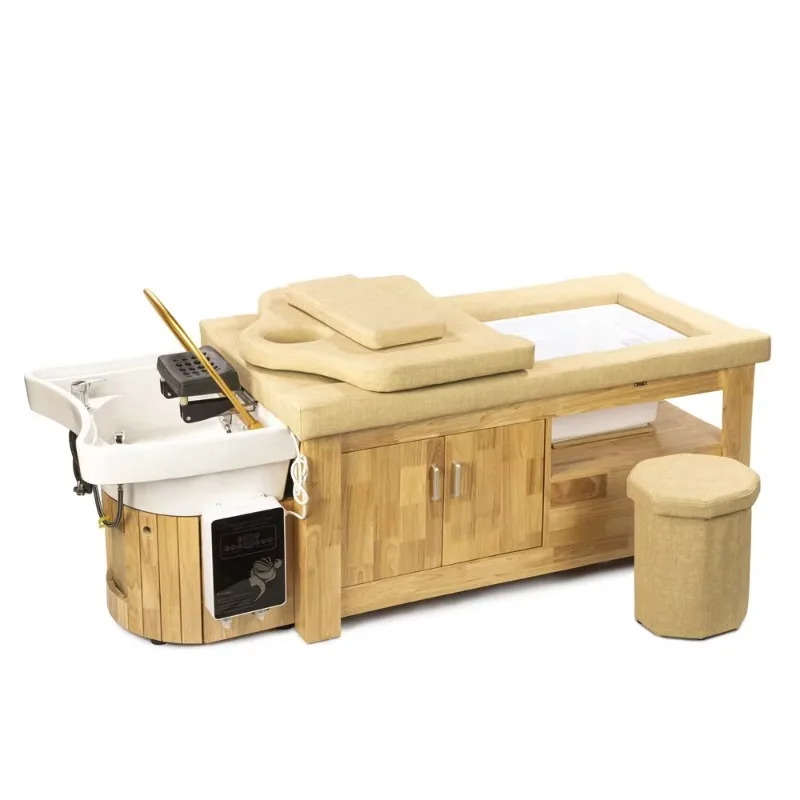 Salon Furniture Hair Salon Washing Water Circulation Head Spa Thai Shampoo Bed With Foot Spa