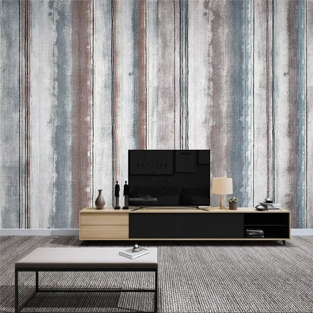 Custom Modern retro vertical stripes geometric tv background Wallpaper For Walls 3D Bedroom Living Room Backdrop Wall Painting