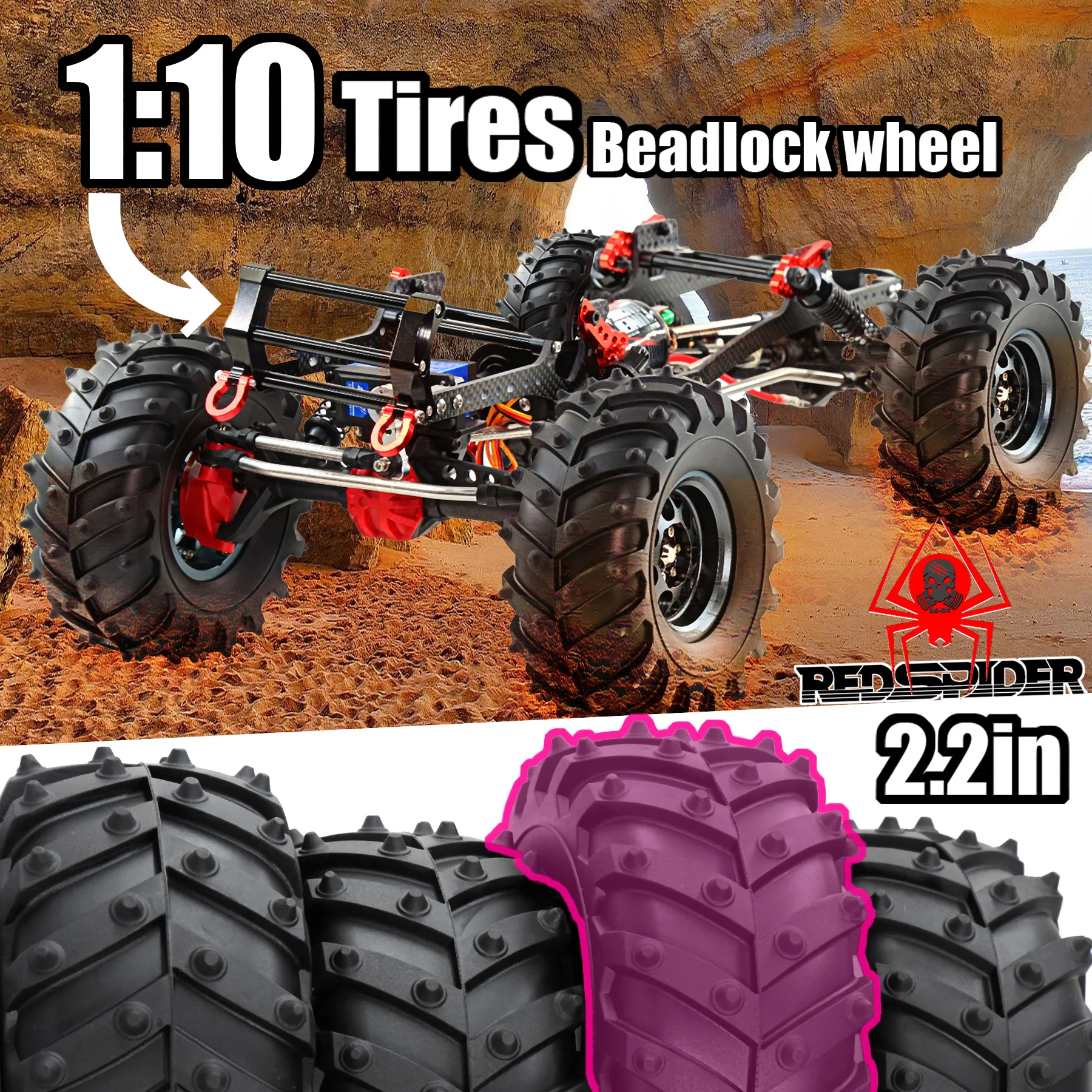 RC Car Stunt Climbing Tires For Traxxas/HSP/Tamiya/HPI/Kyosho 1/10 RC Car Universal Tire Upgrade Conversion Tyres Accessories