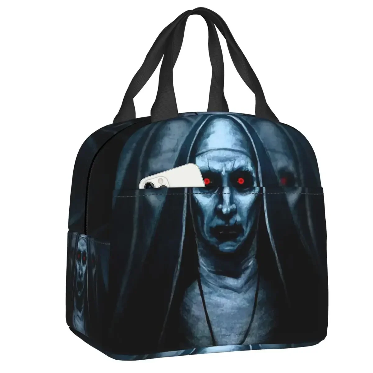 The Nun Valak Lunch Box Halloween Horror Movie Thermal Cooler Food Insulated Lunch Bag per le donne School Children Picnic Tote