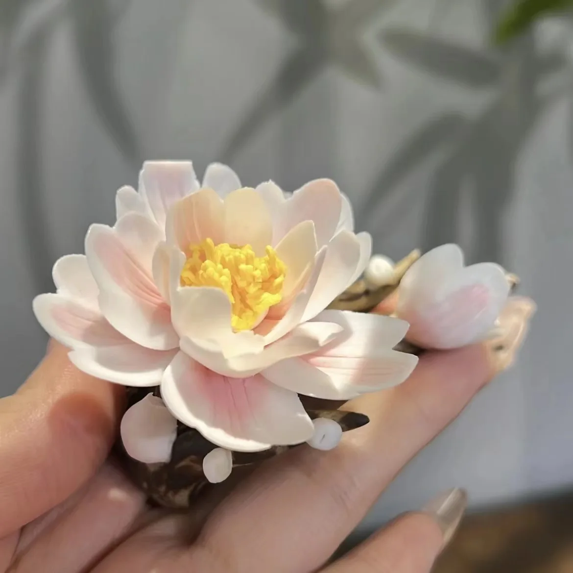 Ceramic Handmade Thread Incense Burner  Peony Zen Tea Ceremony Decoration