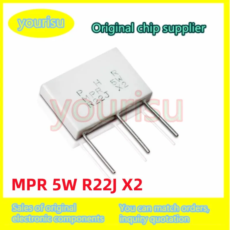 

5 шт./лот MPR PHR 5W R22J X2 Вертикальный неиндуктивный цементный резистор для усилителя мощности 5W 0.2R 0.22 Ом R22J 3-контактный 0.22ΩK×2