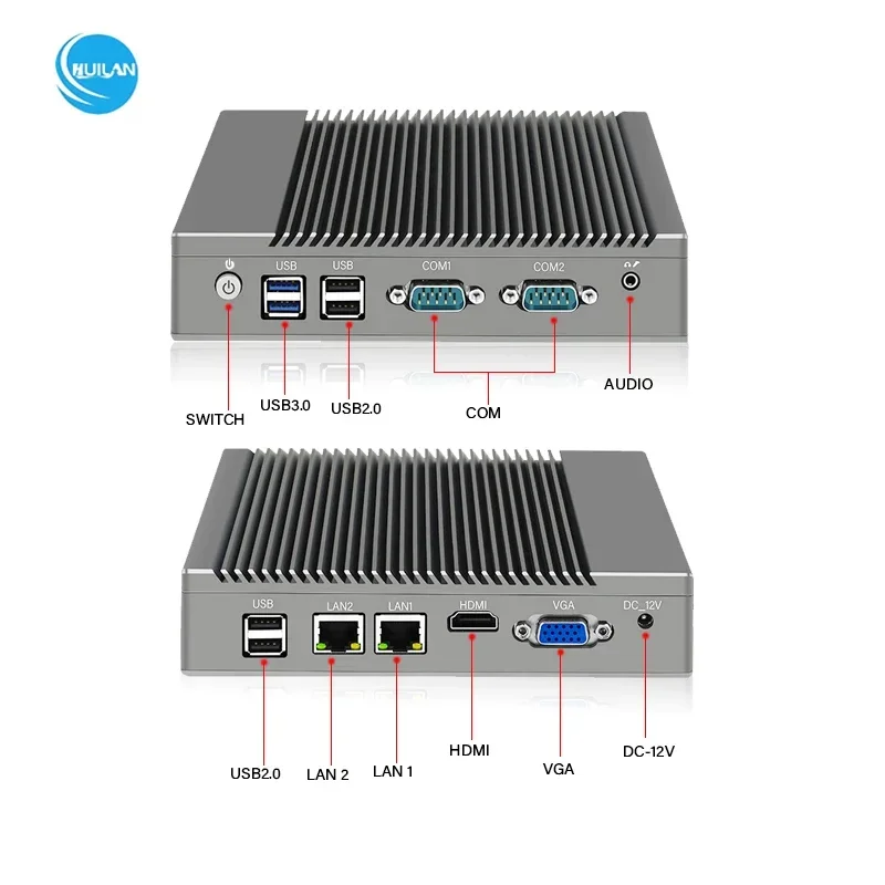 Accesorios de Computación Industrial OEM 2025, I3 I5 I7, 4GB de Memoria, 3 Puertos USB, 2 Puertos RS485, Mini PC Compacto sin Ventilador