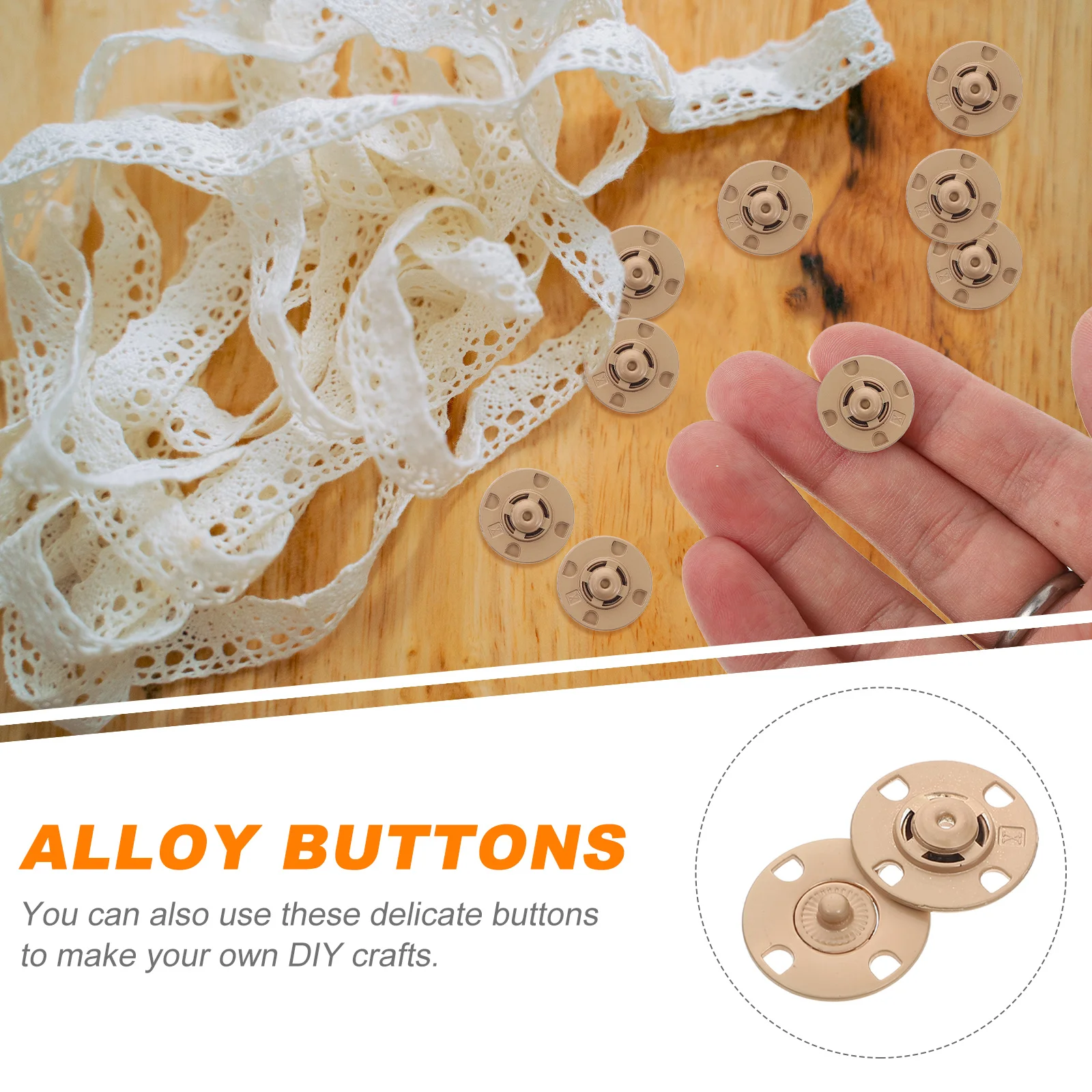 

10Pcs Invisible Press Studs DIY Buttons Alloy Snap Fasteners for Clothes Bags Shoes Hats Accessories DIY Fasteners