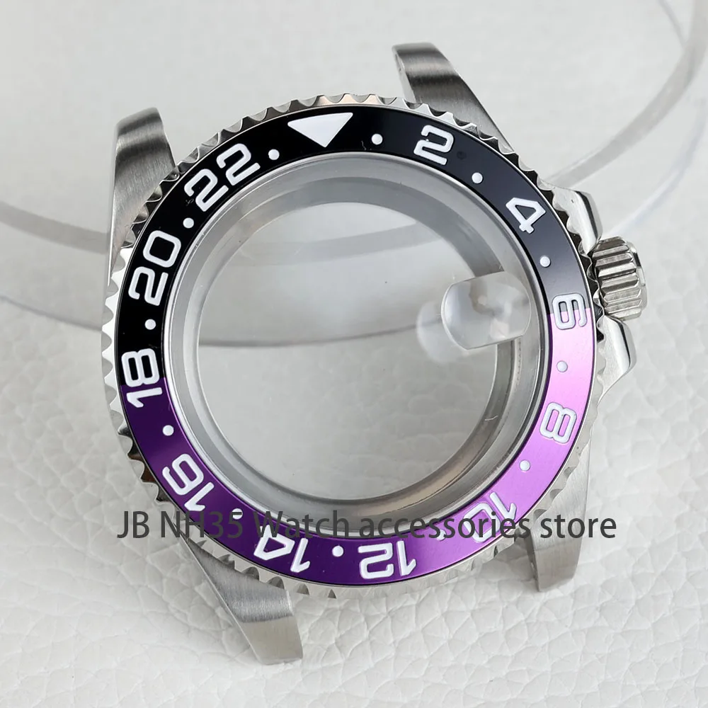 40mm NH35 Watch Case For Seiko nh34 nh35 nh36/38 Miyota 8215 Movement 28.5mm Dial Waterproof  Gmt-master Ceramic Bezel Insert