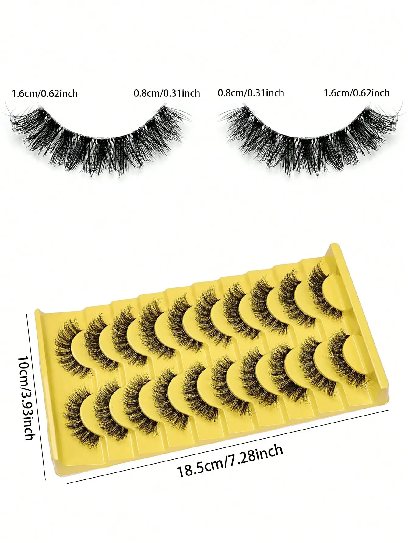 Natürliche, flauschige, wispy Wimpern, 3D-Volumen-Streifenwimpern, D-Curl, künstliche Wimpern mit transparentem Band, Augenwimpern – Detail 4