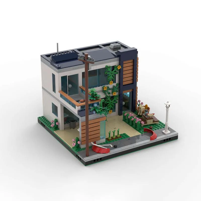 1548 ชิ้น MOC บ้านครอบครัวบ้านแสนสบายฉากที่อยู่อาศัยอาคาร DIY ชุดบล็อกตัวต่อของขวัญวันเกิด