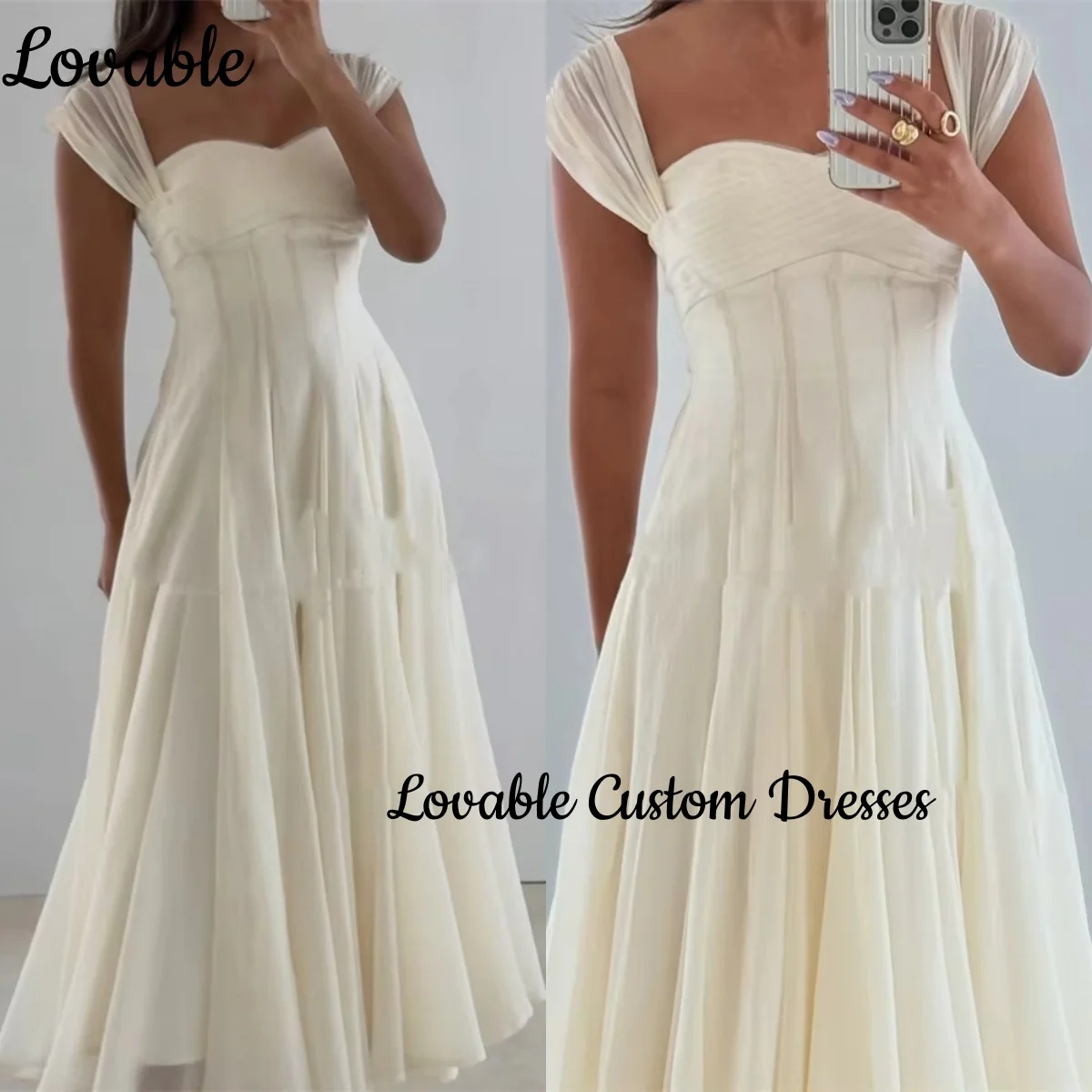 

Вечернее платье трапециевидной формы на заказ, милое свадебное платье длиной до пола, с рюшами, без рукавов, на молнии, платья для выпускного вечера