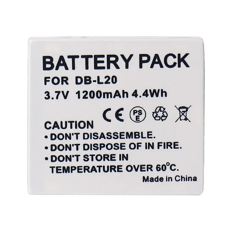 DB-L20 1200mAh Akumulator do aparatu Sanyo Xacti DMX-C1 C4 C5 C6 CA6 CA8 CA9 CG5 CG6 CG9 DSC-C4 C5 E6 J4 VPC-C1 C4 C40 — zdjęcie produktu 5