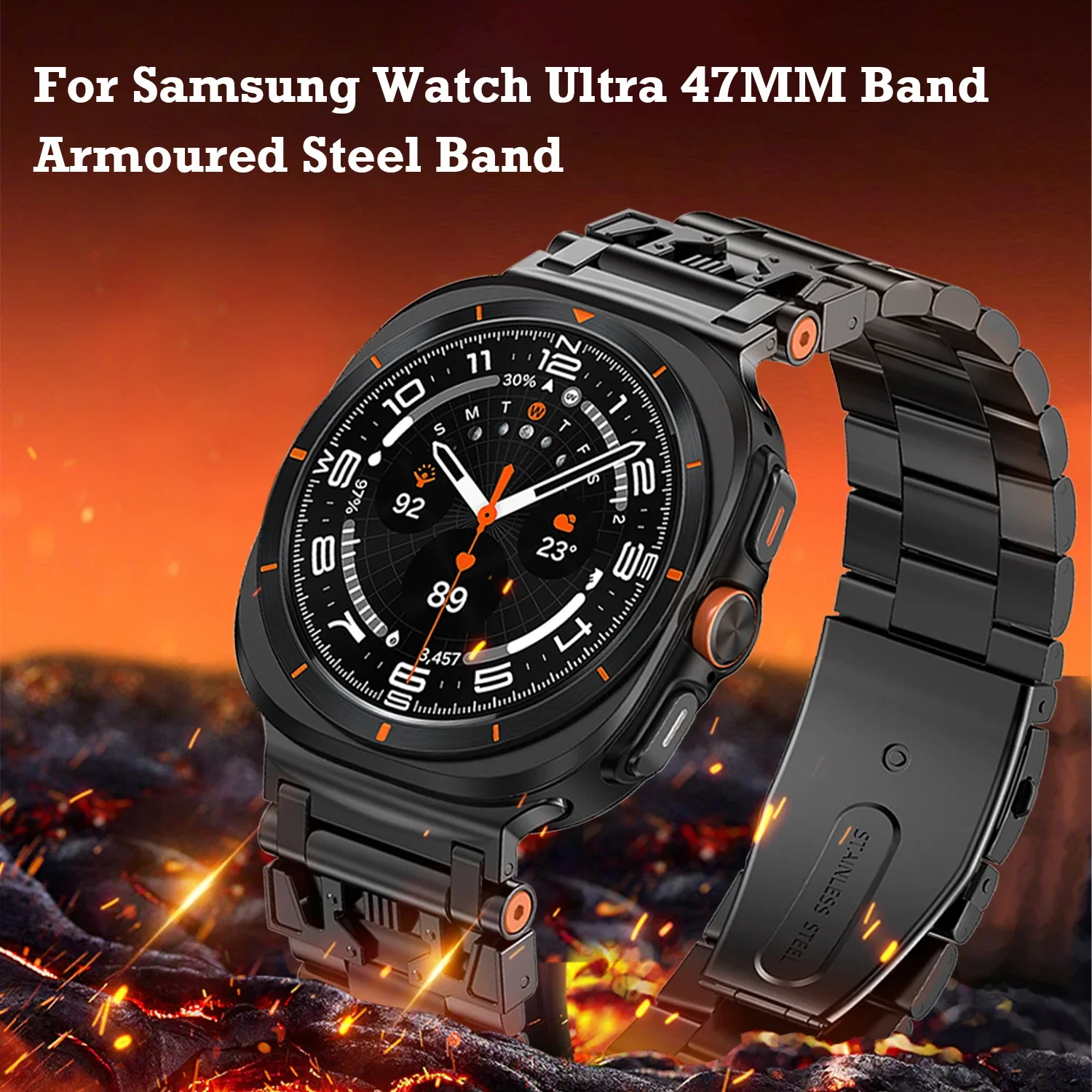 Armor Stainless Steel Strap For Samsung Galaxy Watch 7 Ultra 47mm Watch Band Bracelet Correa GalaxyWatch7 Ultra Metal Strap Belt