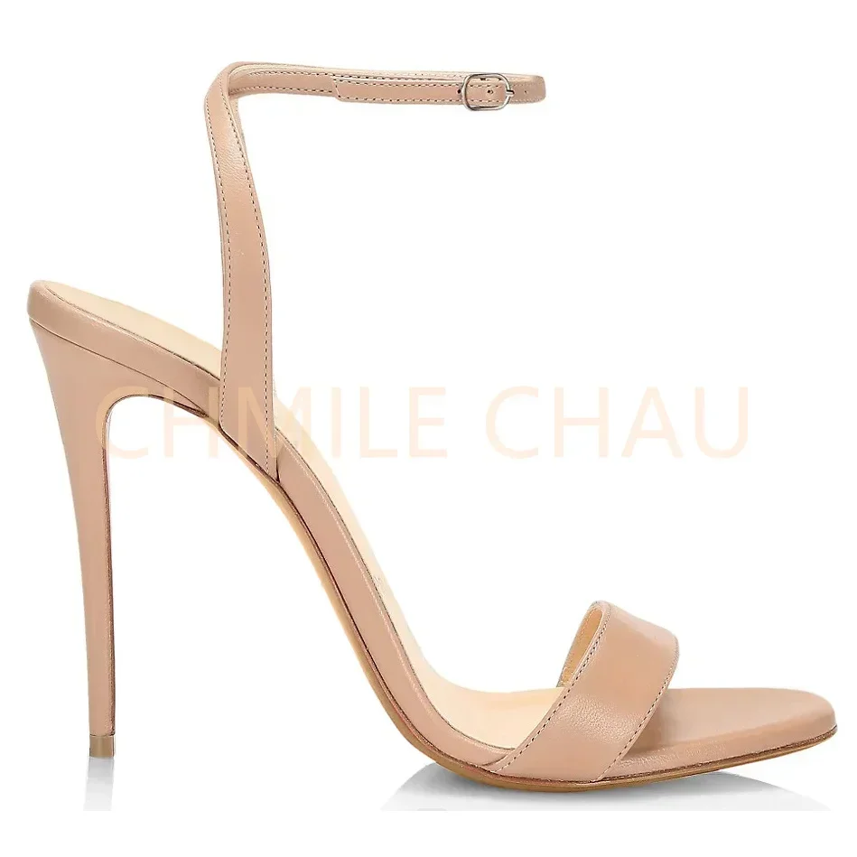 【Measure your feet length before order】Elegant Women Luxry Sandals High Heels Ankle Straps Designer Big Size Dress Shoe 4-CHC-30