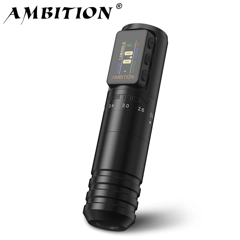 Ambition Paco 2025 Adjustable Stroke 2.2mm-4.2mm Wireless Tattoo Machine Professional Battery Pen Coreless Motor with Tattoo art