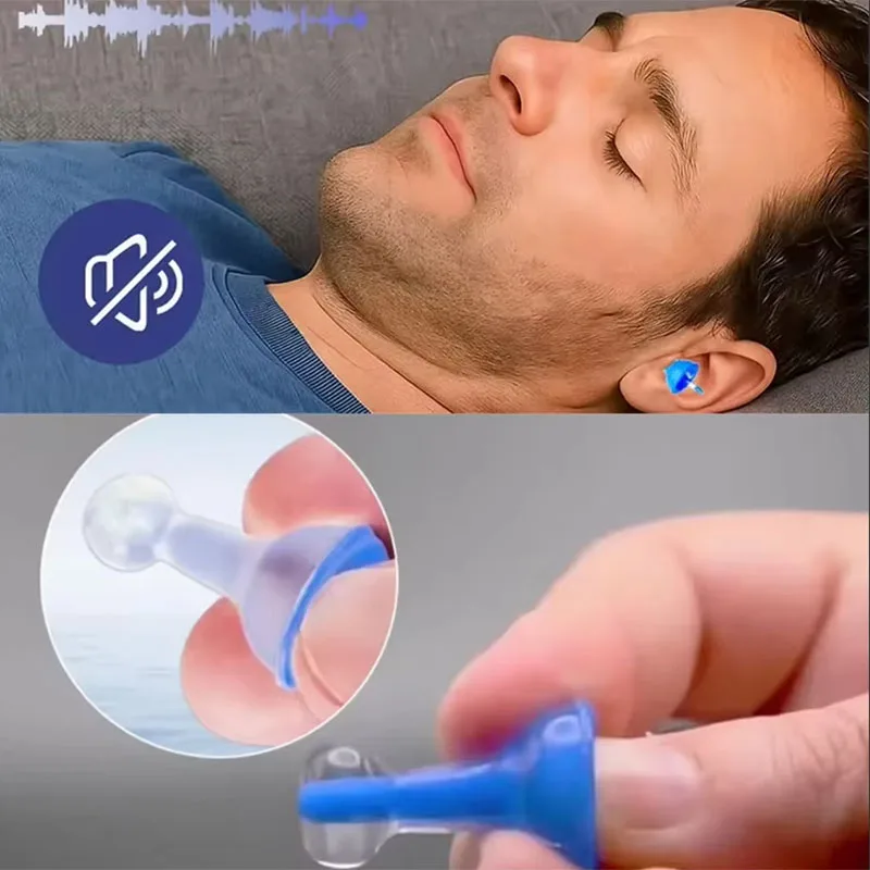 1 Pair Reusable Waterproof Noise Reduction Earplugs, Suitable for Soft, Innovative, Comfortable Inflatable Earplugs