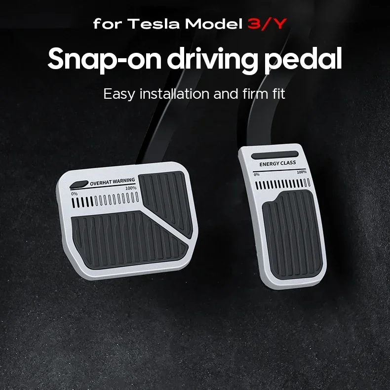 Cubierta de Pedal de aleación de aluminio para Tesla Model 3 Y High land 2024, almohadillas de pie de freno de acelerador antideslizantes, piezas de Clip de Pedal