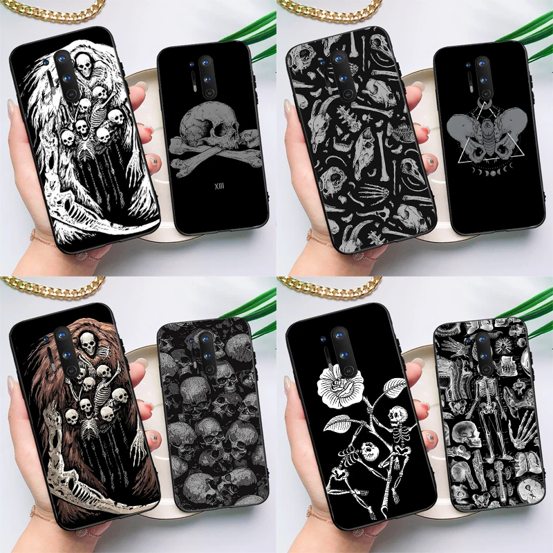 Skeleton  Bones Case For Oneplus 10T 8T 9R 9RT Ace 11 9 10 Pro Cover For Oneplus Nord N20 N10 2T CE 2 Lite