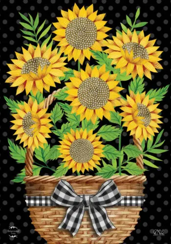 Primitive Sunflowers Garden Flag Spring 12.5