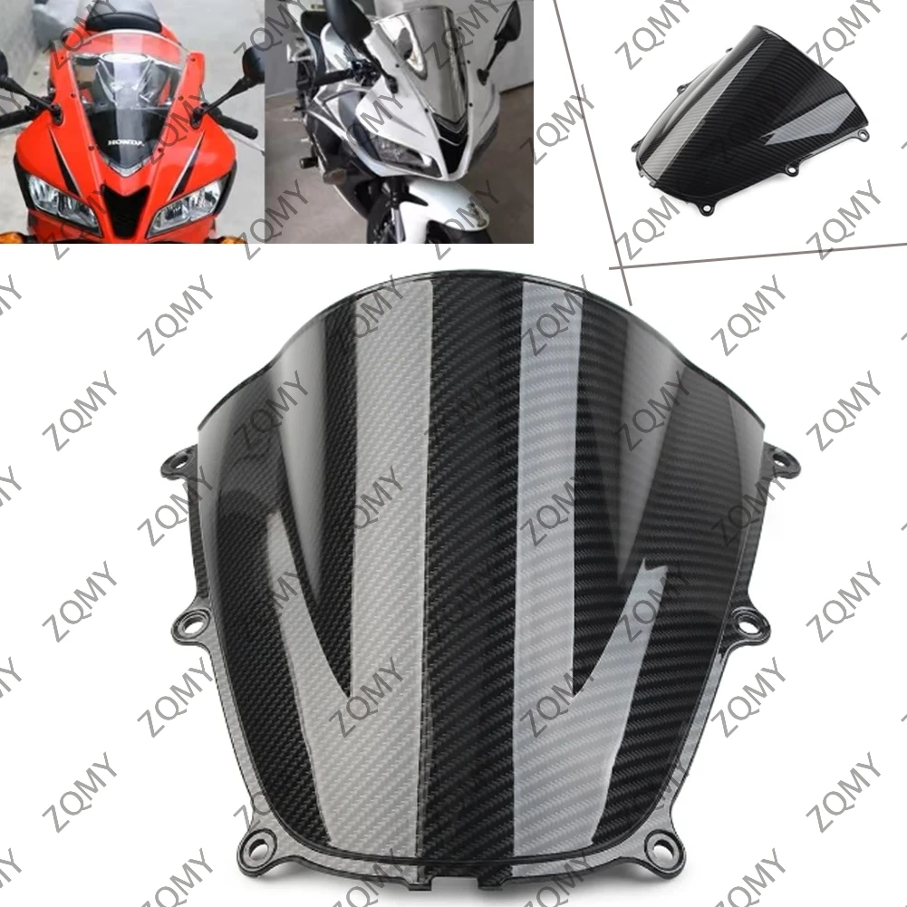 New Carbon Fiber ABS Motorcycle Double Bubble Windshield Shield for Honda CBR600RR 2005-2006 CBR 600 RR F5