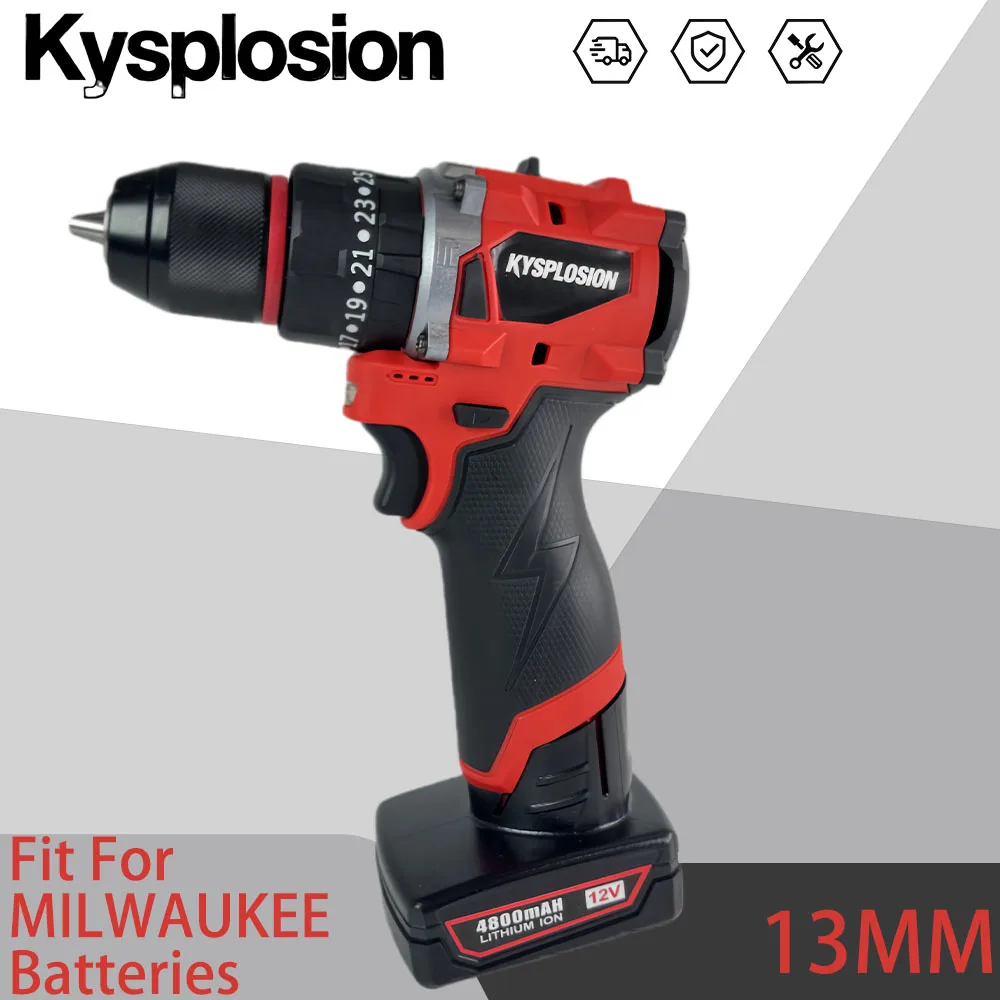 

Бесщеточная аккумуляторная дрель-шуруповерт для батареи Milwaukee M12, ударная дрель 13 мм, электроинструмент