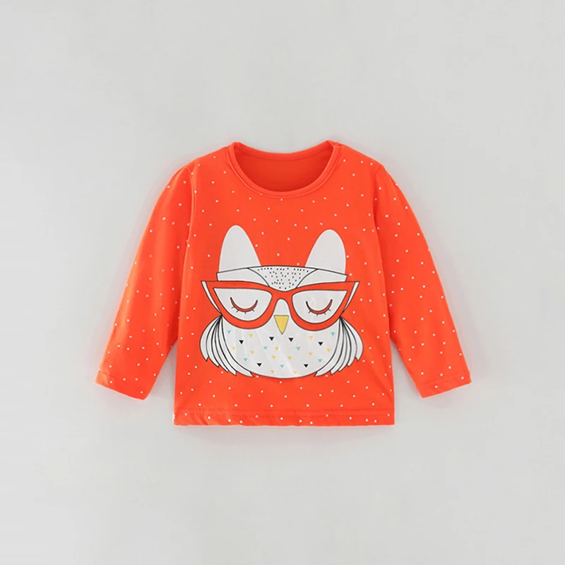 Little maven 2024 Girls Long Sleeve Shirts Autumn Animal Print Children Clothing Baby Kids Tops Tees T Shirt