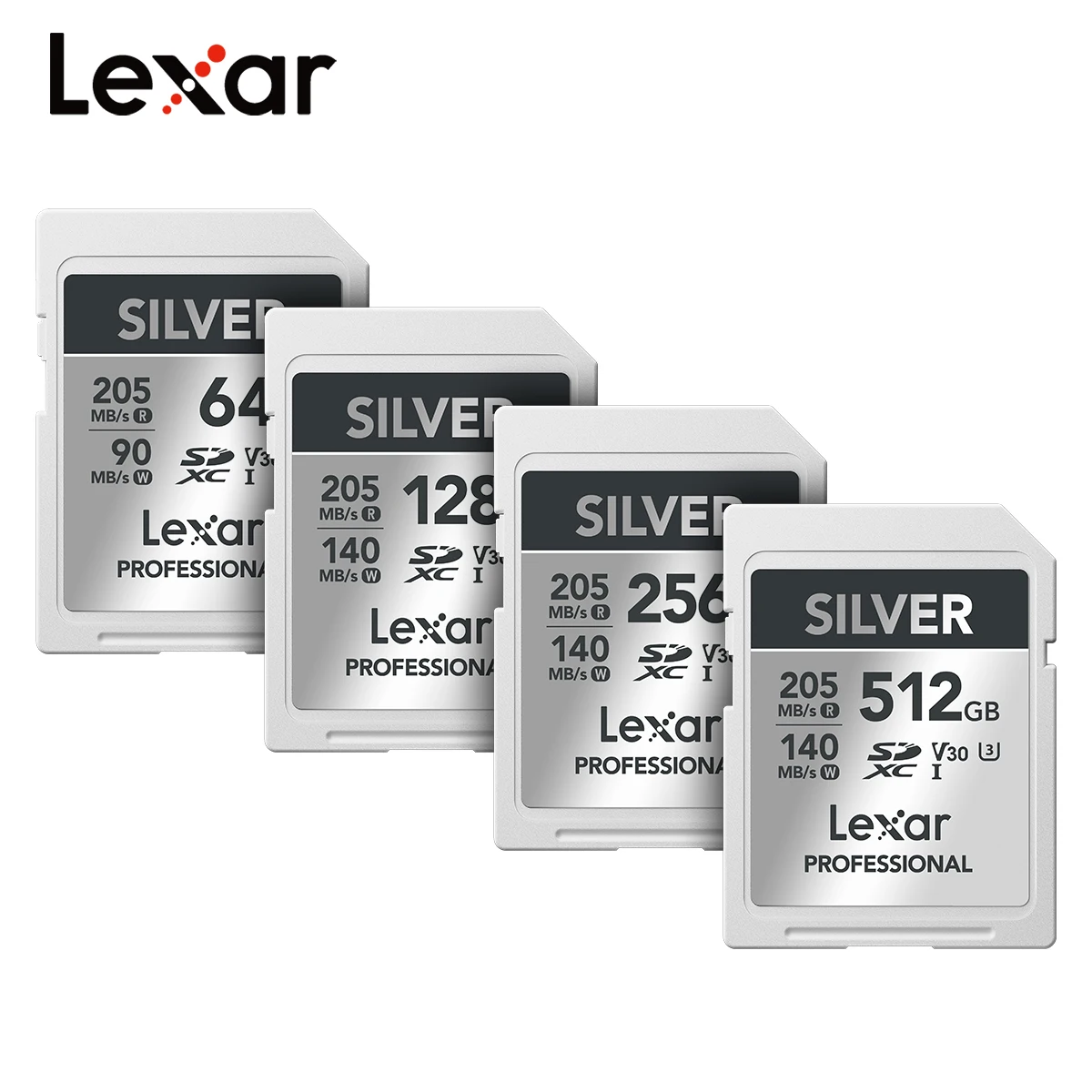 lexar-professional-silver-sdxc-uhs-i-64gb-128gb-256gb-512gb-read-speed-up-to205mb-s-u3-4k-uhd-flash-card-v30-for-camera