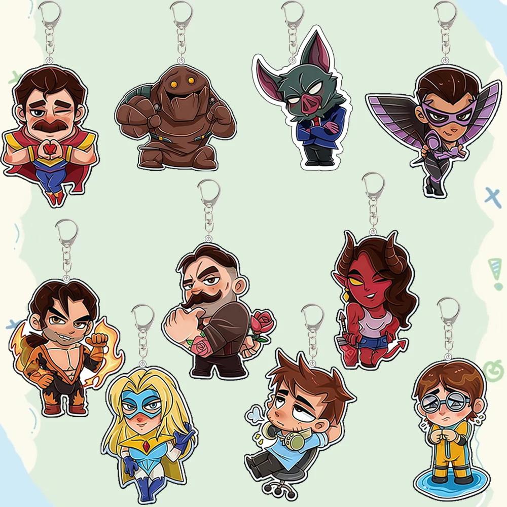 لعبة الإرسال روبرت واتر بوي شقراء السترة سونار فلامباي فينومامان سلسلة مفاتيح مصنوعة من الأكريليك على ظهره اكسسوارات مهرجان هدية