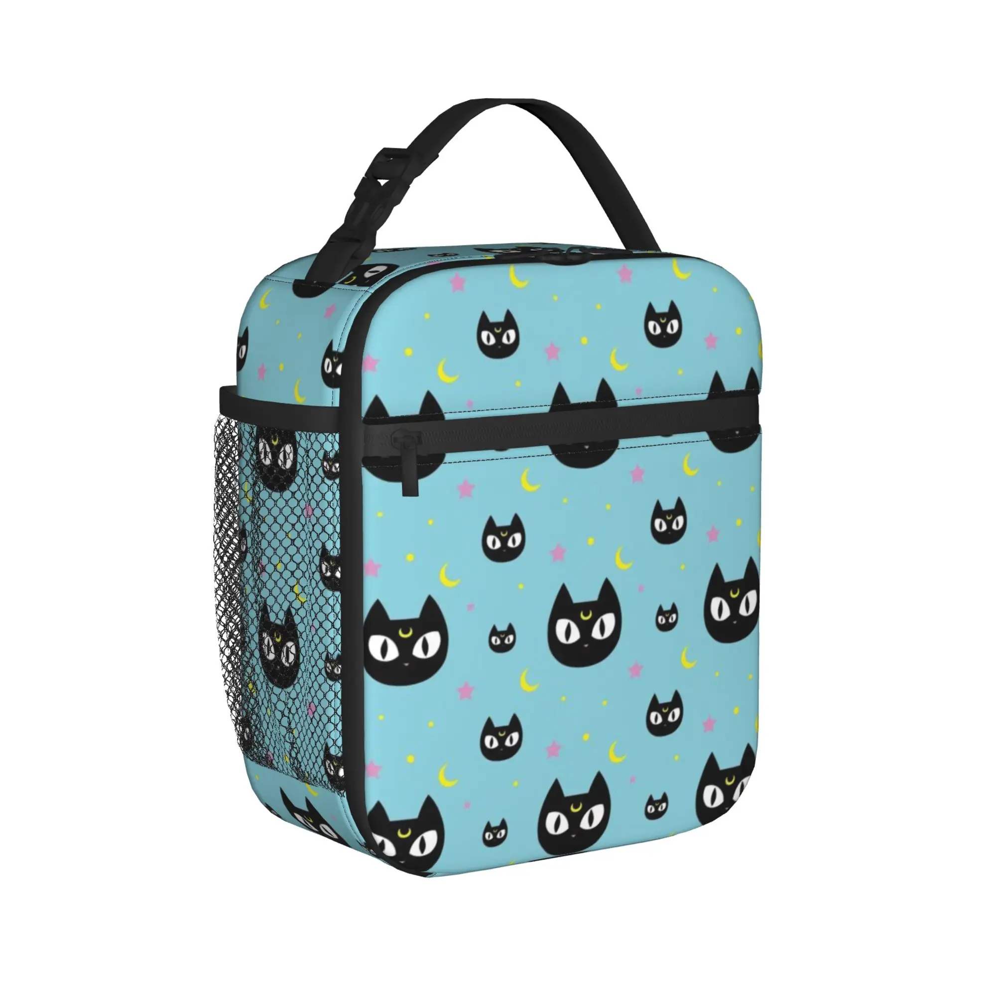 Usagis Tsukinos Cartoon Moon Cat Insulated Lunch Bag for Men Women  Food Bag Leakproof Cooler Thermal Lunch Boxes For Work